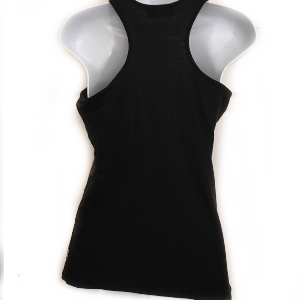 Pink Rose Sequined Racerback Tank Top - Picture 3 of 6